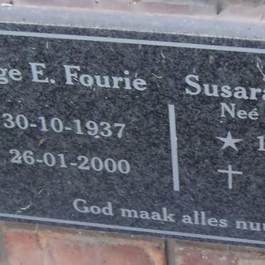 FOURIE George E. 1937-2000 &amp; Susarah J. OOSTHUIZEN 1944-