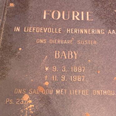 FOURIE Baby 1897-1987