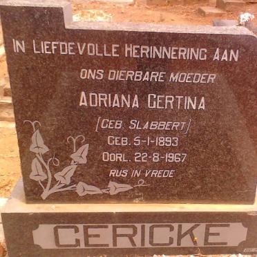 GERICKE Adriana Gertina nee SLABBERT 1893-1967