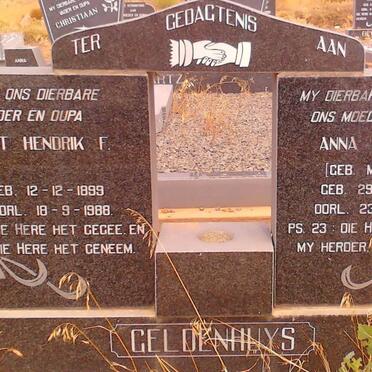 GELDENHUYS Gert Hendrik F.1899-1988 &amp; Anna Johanna MOSTERT 1900-1980