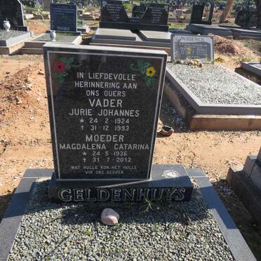 GELDENHUYS Jurie Johannes 1924-1993 & Magdalena Catarina 1936-2012