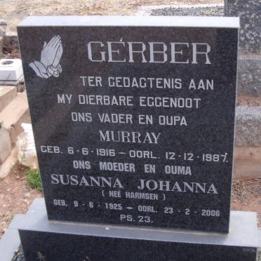 GERBER Murray 1916-1987 &amp; Susanna Johanna HARMSEN 1925-2006