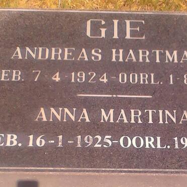 GIE Andreas Hartman 1924-1996 &amp; Anna Martina 1925-2007