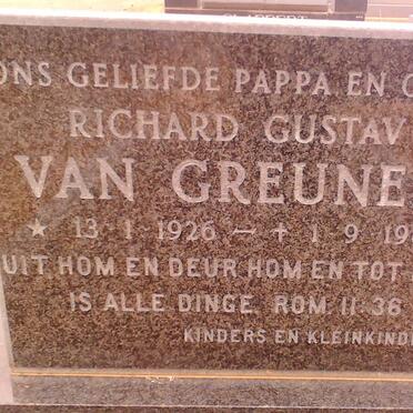 GREUNEN Richard Gustav, van 1926-1985