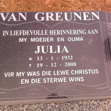 GREUNEN Julia, van 1932-2008