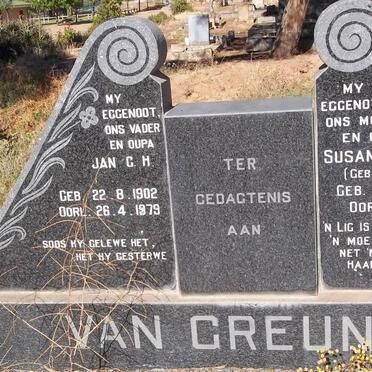 GREUNEN Jan G.H., van 1902-1979 &amp; Susanna J.J. RANKIN 1906-1969