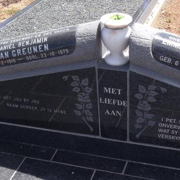 GREUNEN Daniel Benjamin, van 1916-1979 &amp; Emmerentia Magrieta 1933-2007 