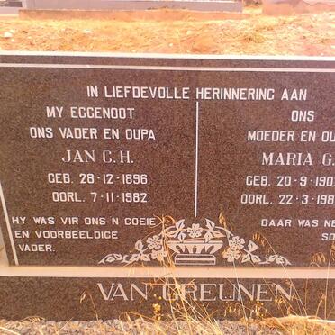 GREUNEN Jan C.H., van 1896-1982 &amp; Maria G. 1902-1989
