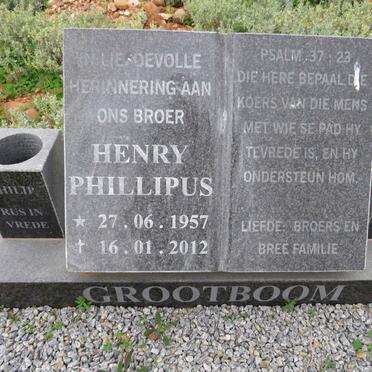 GROOTBOOM Henry Phillipus 1957-2012
