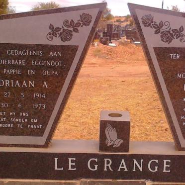 GRANGE Adriaan A., le 1914-1973 &amp; Hester M. 1917-1988