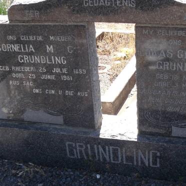 GRUNDLING Lukas Gerhardus 1887-1957 &amp; Cornelia M.C. RHEEDER 1889-1981