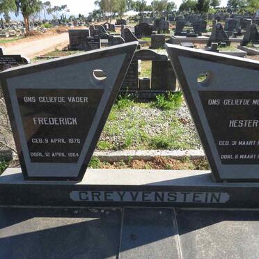 GREYVENSTEIN Frederick 1876-1964 & Hester 1877-1967