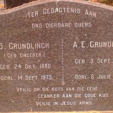 GRUNDLINGH A.E. 1877-1948 &amp; S. UNGERER 1880-1973