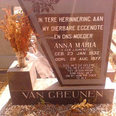 GREUNEN Anna Maria, van nee LOURENS 1932-1977