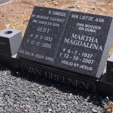 GREUNEN Gert, van 1933-2000 &amp; Martha Magdalena 1937-2007