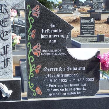 GREEFF Gertruida Johanna STRÜMPHER 1932-2003