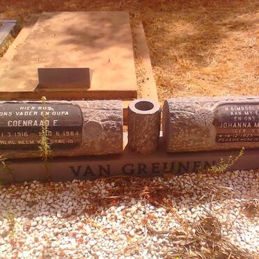 GREUNEN Coenraad E., van 1916-1984 &amp; Johanna Magdalena V.D.BERG 1925-1976