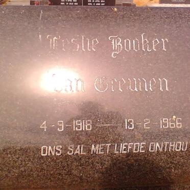 GREUNEN Leslie Booker, van 1918-1966