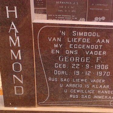 HAMMOND George F. 1906-1970