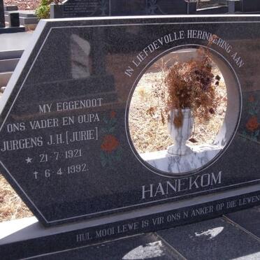 HANEKOM Jurgens J.H. 1921-1992