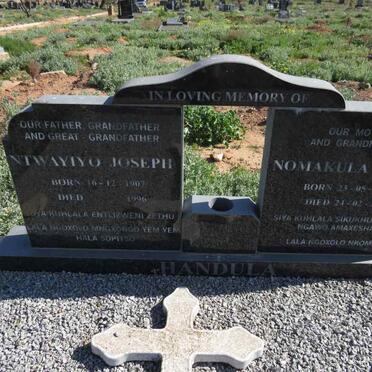 HANDULA Ntwayiyo Joseph 1907-1996 & Nomakula Flora 1929-1994
