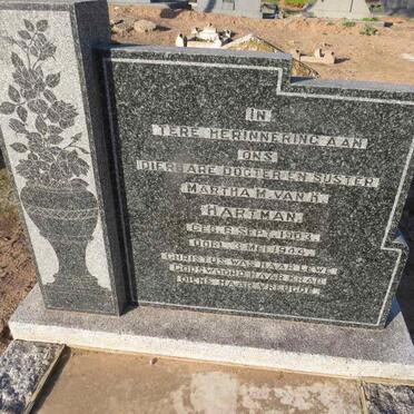 HARTMAN Martha M. van H 1903-1944