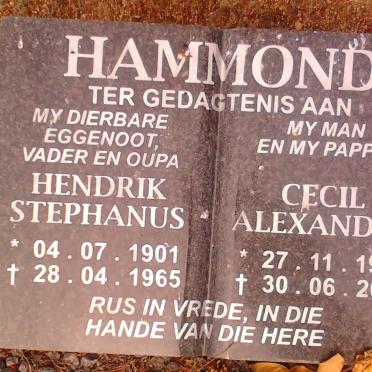 HAMMOND Hendrik Stephanus 1901-1965 :: HAMMOND Cecil Alexander 1940-2008