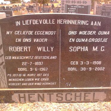 HENTSCHEL Robert Willy 1897-1967 &amp; Sophia M.C. 1908-2002