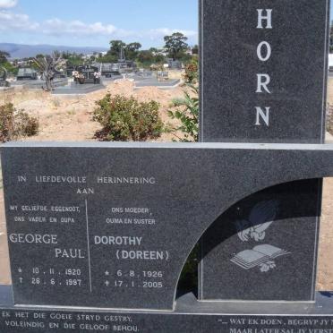 HORN George Paul 1920-1997 &amp; Dorothy 1926-2005