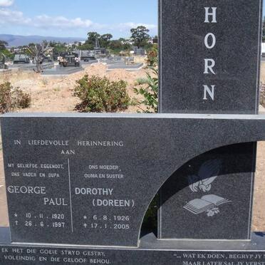 HORN George Paul 1920-1997 &amp; Dorothy 1926-2005