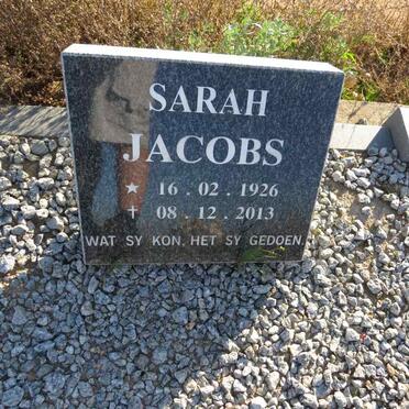 JACOBS Sarah 1926-2013