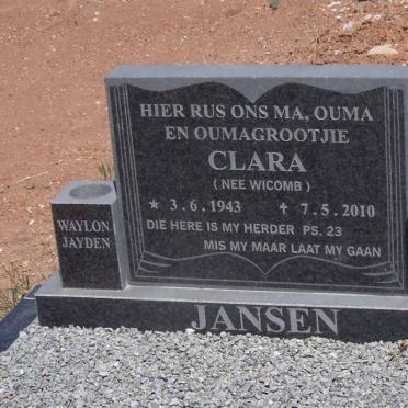 JANSEN Clara nee WICOMB 1943-2010