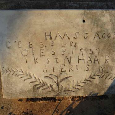 JACOBS H.M.S. 1888-1957