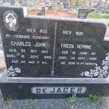 JAGER Charles John, de 1913-1960 & Frieda Hermine 1911-2005 