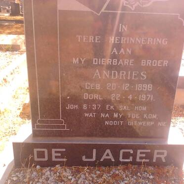 JAGER Andries, de 1898-1971