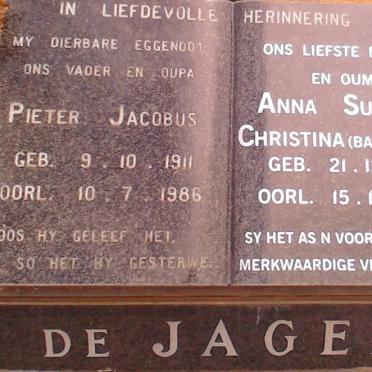 JAGER Pieter Jacobus, de 1911-1986 &amp; Anna Susanna Christina  BARKHUYZEN 1911-2009