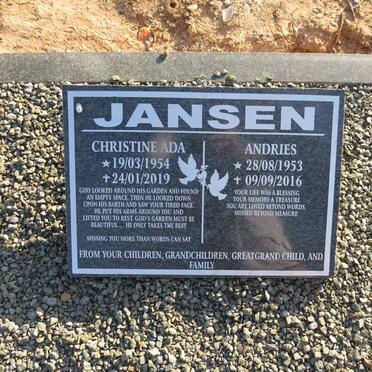 JANSEN Andries 1953-2016 & Christina Ada 1954-2019