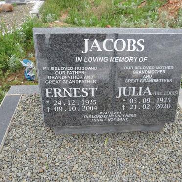 JACOBS Ernest 1925-2004 & Julia LOUIS 1925-2020