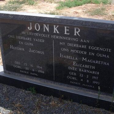 JONKER Hendrik Jacobus 1914-1996 &amp; Isabella Margaretha Elizabeth BARNARD 1917-1993