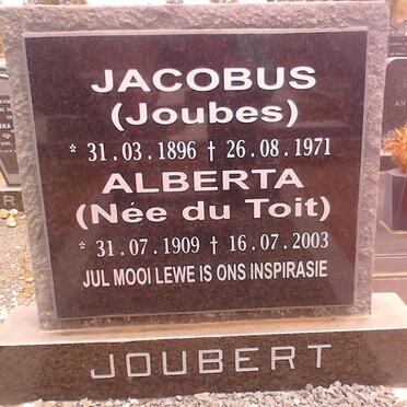 JOUBERT Jacobus 1896-1971 &amp; Alberta DU TOIT 1909-2003