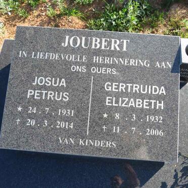 JOUBERT Josua Petrus 1931-2014 & Gertruida Elizabeth 1932-2006