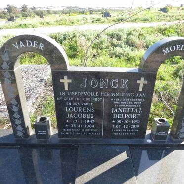 JONCK Lourens Jacobus 1947-1984 & Janetta J. DELPORT 1950-2019