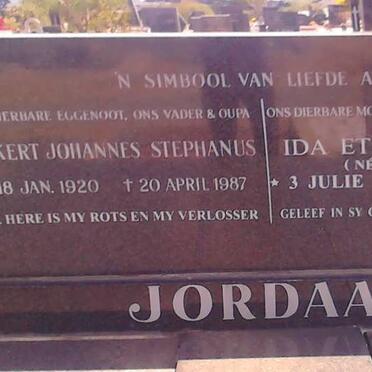 JORDAAN Ockert Johannes Stephanus 1920-1987 &amp; Ida Ethel Johanna O'CONNELL 1917-2005
