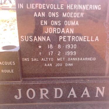 JORDAAN Susanna Petronella 1930-1999