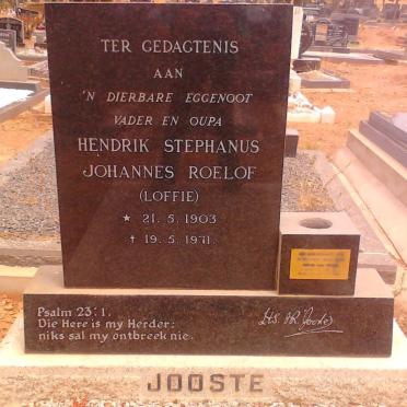 JOOSTE Hendrik Stephanus Johannes Roelof 1903-1971