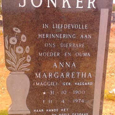 JONKER Anna Margaretha nee HAGGARD 1900-1974