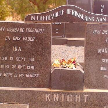 KNIGHT Ira 1911-1970 &amp; Maria Elizabeth 1910-1990