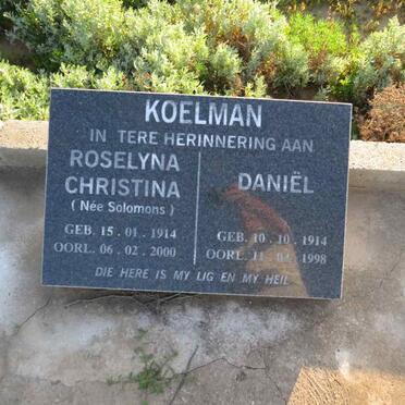 KOELMAN Daniel 1914-1998 & Roselyna Christina SOLOMONS 1914-2000