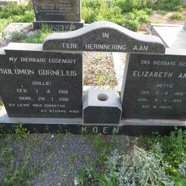 KOEN Solomon Cornelius 1901-1981 :: KOEN Elizabeth Anna 1906-1995