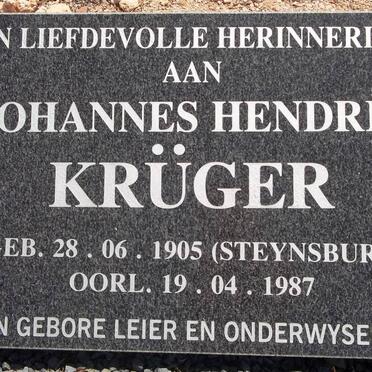 KRÜGER Johannes Hendrik 1905-1987